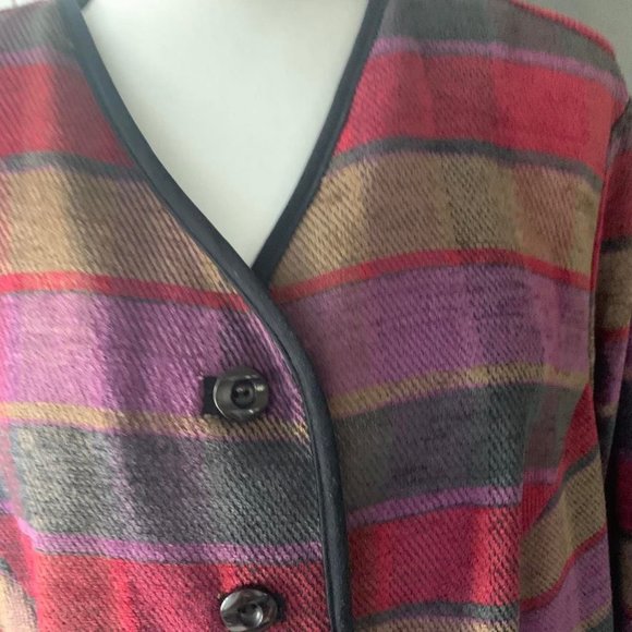 Sag Harbor Woman Multicolor Stripe Blazer Size 20W - Picture 3 of 5